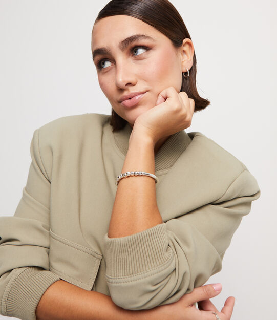 Pulsera bañada en plata de ley con pieza tubular
